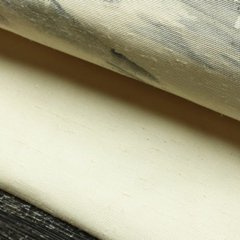 名古屋帯 太鼓柄 落款入り 正絹 風景柄 名古屋仕立て なごや帯 リサイクル帯 帯 白_画像8