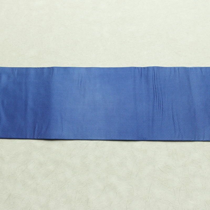 名古屋帯 斉藤三才 太鼓柄 落款入り 正絹 花柄 名古屋仕立て なごや帯 リサイクル帯 帯 シンプル 青・紺_画像12