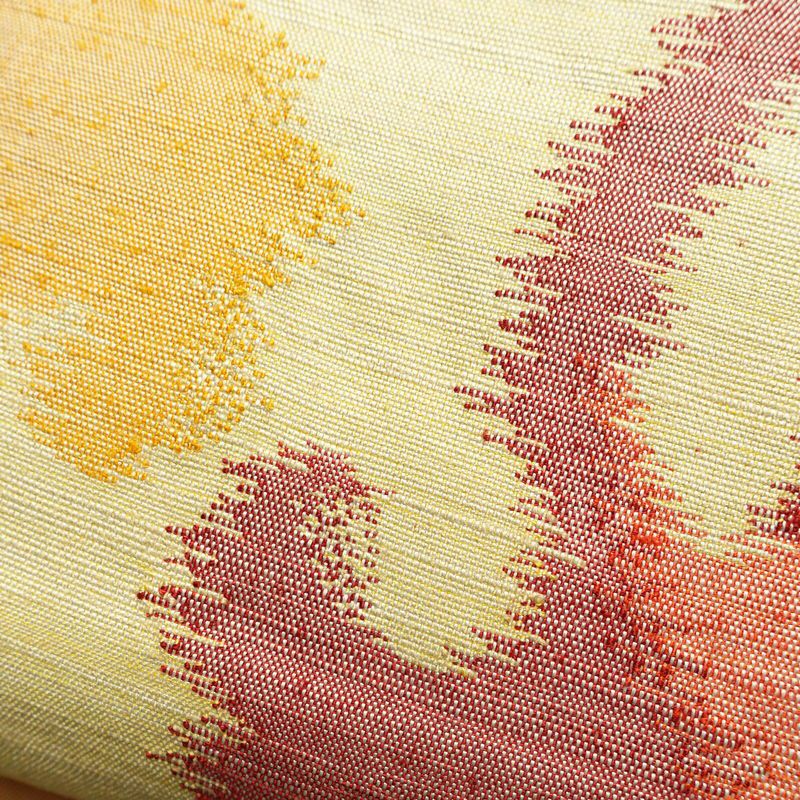 名古屋帯 六通柄 正絹 木の葉・植物柄 名古屋仕立て なごや帯 リサイクル帯 帯 モダン 黄・黄土色_画像6