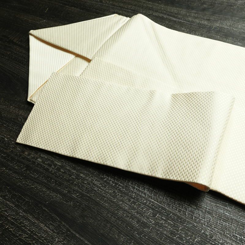 名古屋帯 太鼓柄 美品 落款入り 正絹 木の葉・植物柄 名古屋仕立て なごや帯 リサイクル帯 帯 シンプル_画像21