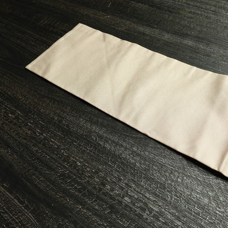 名古屋帯 螺鈿箔 太鼓柄 良品 しつけ糸付き 正絹 花柄 名古屋仕立て なごや帯 リサイクル帯 帯 箔 金彩 ベージュ_画像16