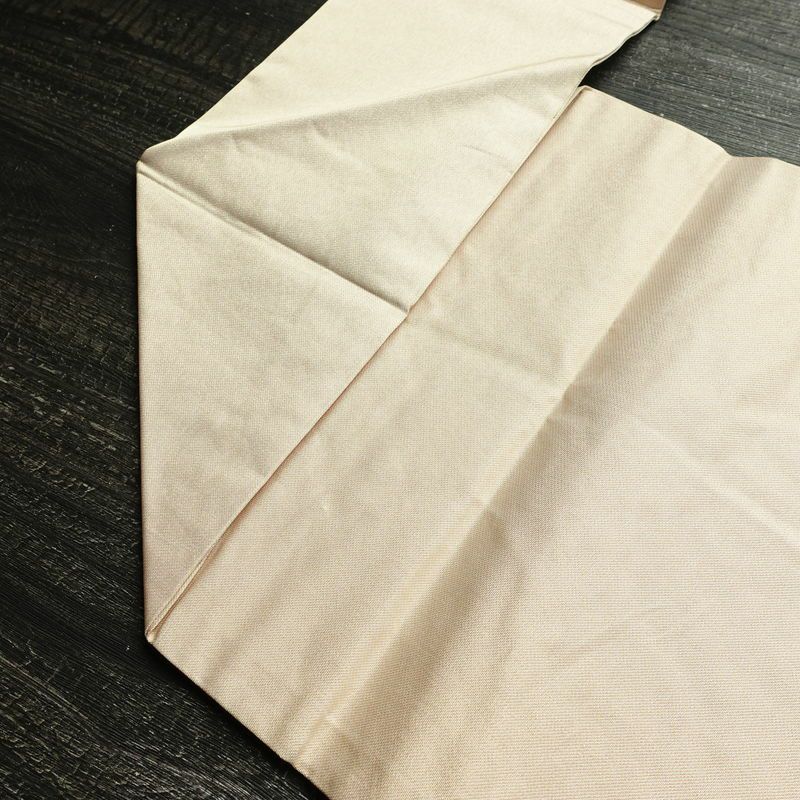 名古屋帯 螺鈿箔 太鼓柄 良品 しつけ糸付き 正絹 花柄 名古屋仕立て なごや帯 リサイクル帯 帯 箔 金彩 ベージュ_画像19