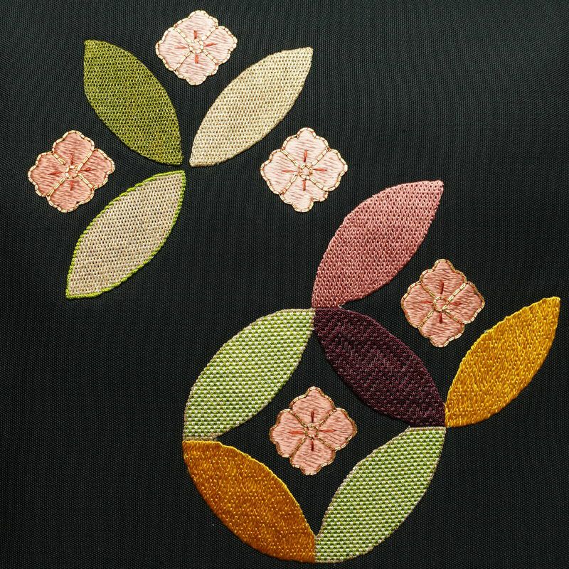 名古屋帯 太鼓柄 金駒刺繍 正絹 古典柄 名古屋仕立て なごや帯 リサイクル帯 帯 刺繍 シンプル 黒_画像2