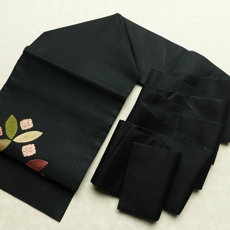 名古屋帯 太鼓柄 金駒刺繍 正絹 古典柄 名古屋仕立て なごや帯 リサイクル帯 帯 刺繍 シンプル 黒_画像20