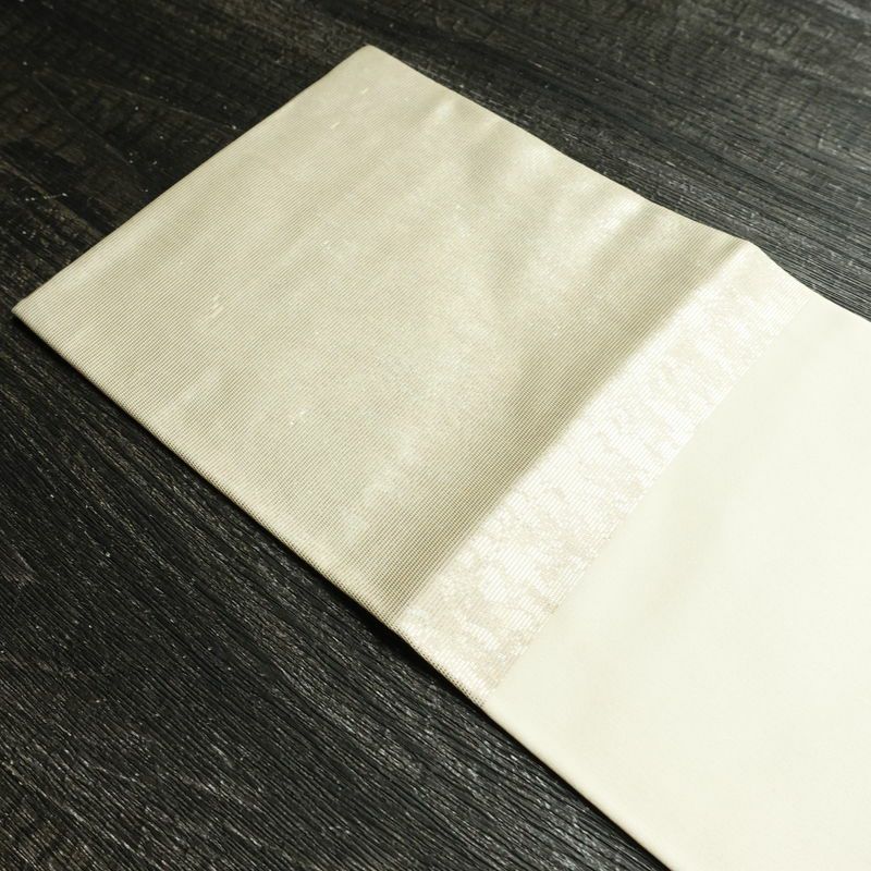 名古屋帯 青銅箔 太鼓柄 良品 正絹 蝶・昆虫柄 名古屋仕立て なごや帯 リサイクル帯 帯 箔 シンプル 金・銀_画像16