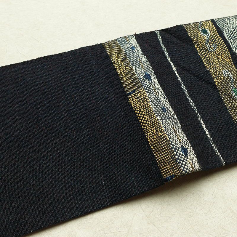 名古屋帯 六通柄 正絹 幾何学柄・抽象柄 名古屋仕立て なごや帯 リサイクル帯 帯 青・紺_画像15