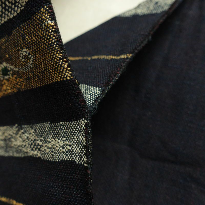 名古屋帯 六通柄 正絹 幾何学柄・抽象柄 名古屋仕立て なごや帯 リサイクル帯 帯 青・紺_画像20