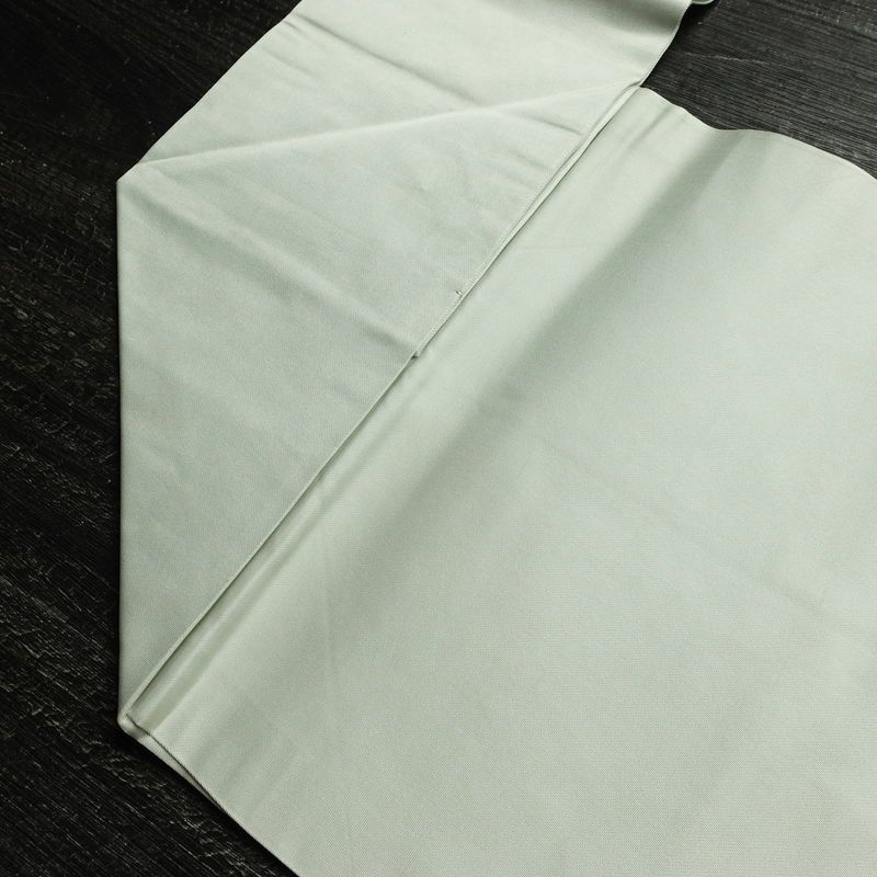 名古屋帯 太鼓柄 落款入り 正絹 人物・動物柄 名古屋仕立て なごや帯 リサイクル帯 帯 箔 緑・うぐいす色_画像20