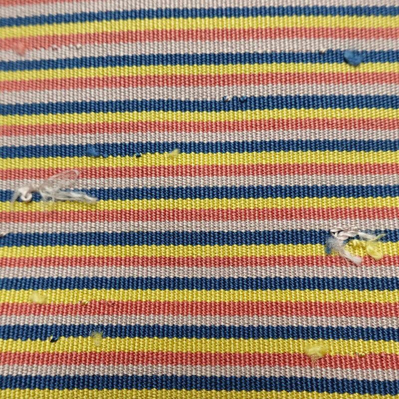 名古屋帯 髭紬 全通柄 美品 正絹 縞柄・線柄 通し仕立て なごや帯 リサイクル帯 帯 多色使い_画像4