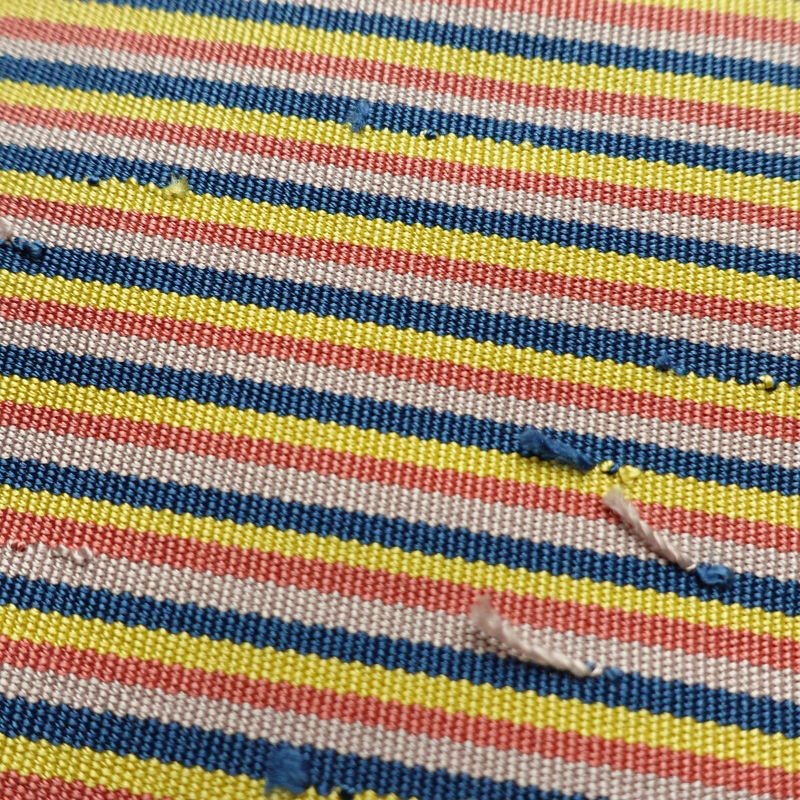 名古屋帯 髭紬 全通柄 美品 正絹 縞柄・線柄 通し仕立て なごや帯 リサイクル帯 帯 多色使い_画像5