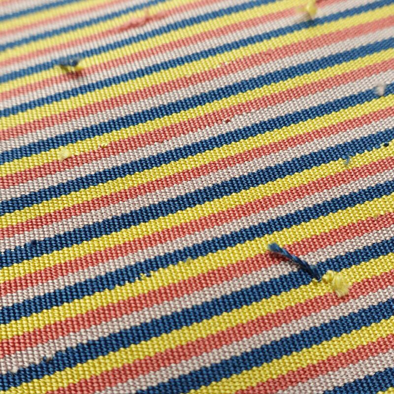 名古屋帯 髭紬 全通柄 美品 正絹 縞柄・線柄 通し仕立て なごや帯 リサイクル帯 帯 多色使い_画像6