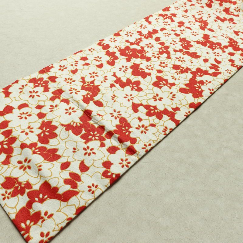 名古屋帯 全通柄 良品 正絹 花柄 名古屋仕立て なごや帯 リサイクル帯 帯 多色使い_画像9