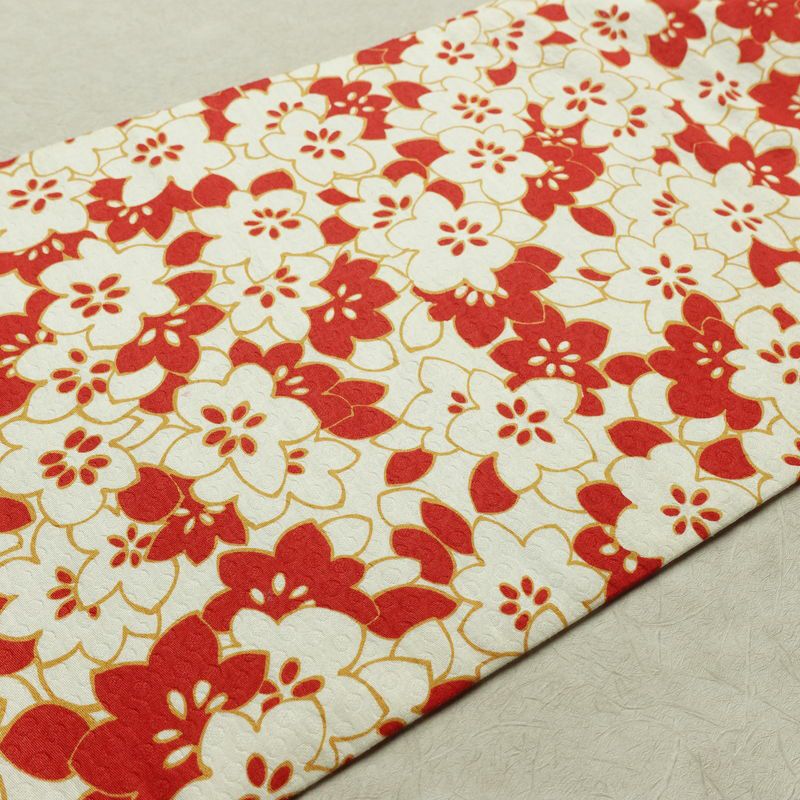 名古屋帯 全通柄 良品 正絹 花柄 名古屋仕立て なごや帯 リサイクル帯 帯 多色使い_画像11