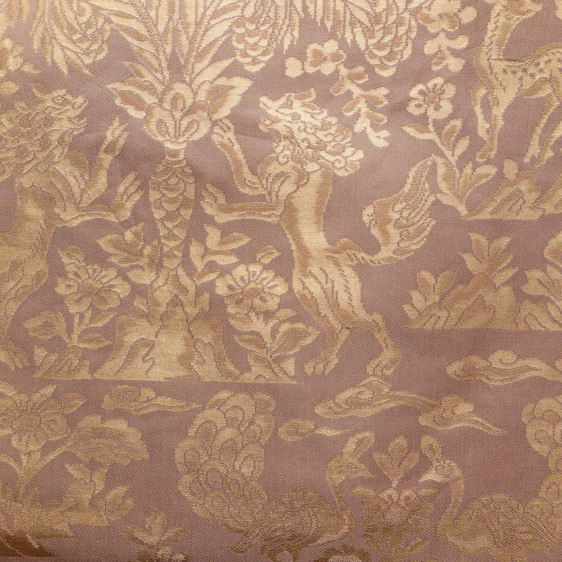 名古屋帯 六通柄 正絹 幾何学柄・抽象柄 名古屋仕立て なごや帯 リサイクル帯 帯 箔 小豆・エンジ_画像2