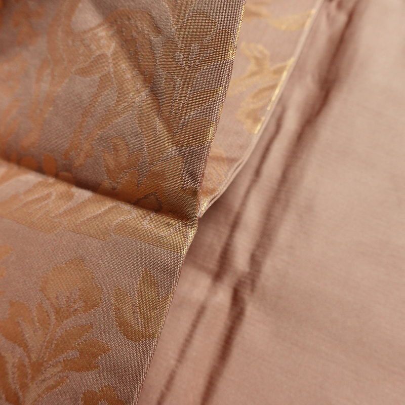 名古屋帯 六通柄 正絹 幾何学柄・抽象柄 名古屋仕立て なごや帯 リサイクル帯 帯 箔 小豆・エンジ_画像20