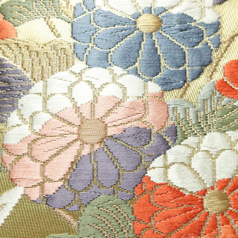 名古屋帯 桃山招宴文 九寸本金 太鼓柄 良品 正絹 古典柄 名古屋仕立て なごや帯 リサイクル帯 帯 箔 金糸 金・銀_画像4