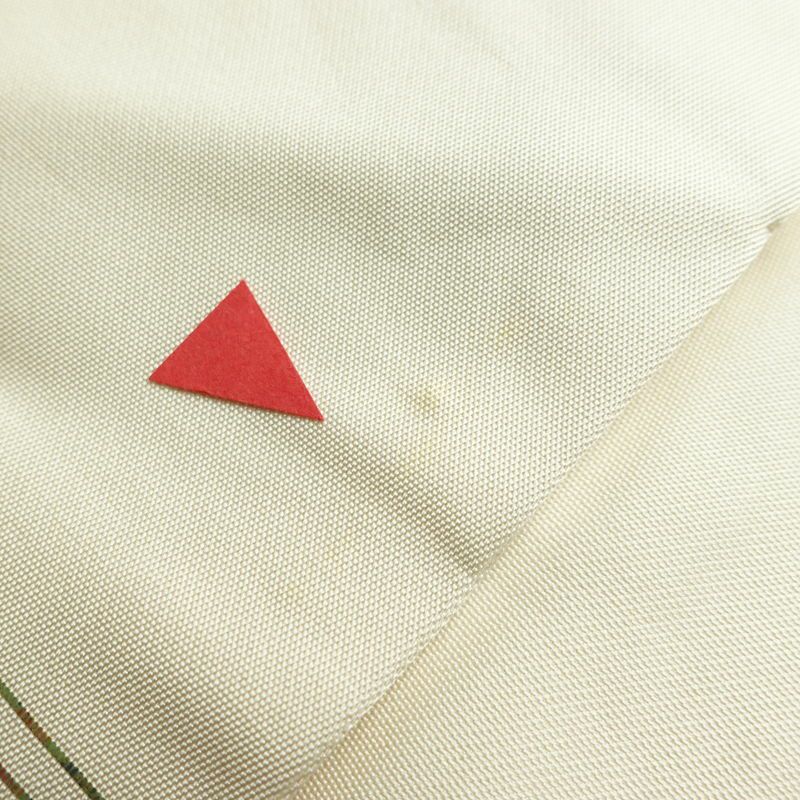 名古屋帯 太鼓柄 正絹 幾何学柄・抽象柄 名古屋仕立て なごや帯 リサイクル帯 帯 箔 白_画像21