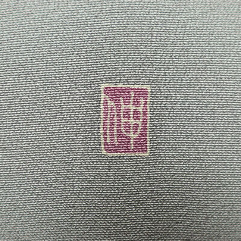 色留袖 落款入り 縮緬 正絹 幾何学柄・抽象柄 袷仕立て 身丈157.5cm 裄丈63.5cm リサイクル着物 着物 共八掛 シンプル グレー_画像14