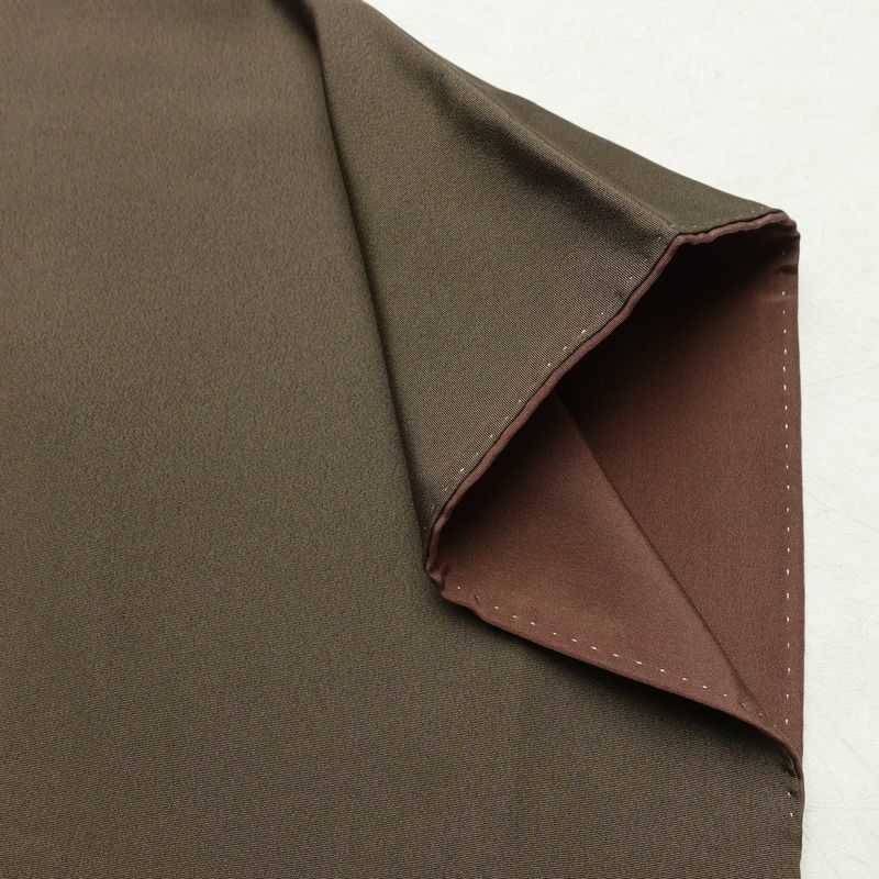 付け下げ 縮緬 金駒刺繍 正絹 木の葉・植物柄 袷仕立て 身丈153.5cm 裄丈63cm リサイクル着物 着物 箔 卒業式 フォーマル 茶_画像15