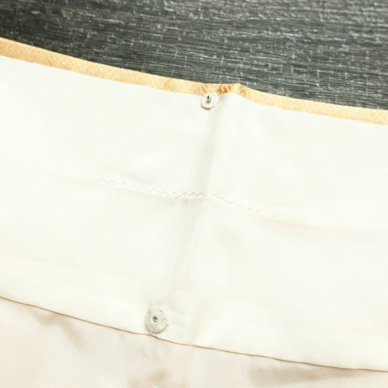 訪問着 良品 しつけ糸付き 綸子 正絹 木の葉・植物柄 袷仕立て 身丈163cm 裄丈67.5cm リサイクル着物 着物 箔 金彩 入学式 卒業式 七五三 お宮参り フォーマル 橙_画像20