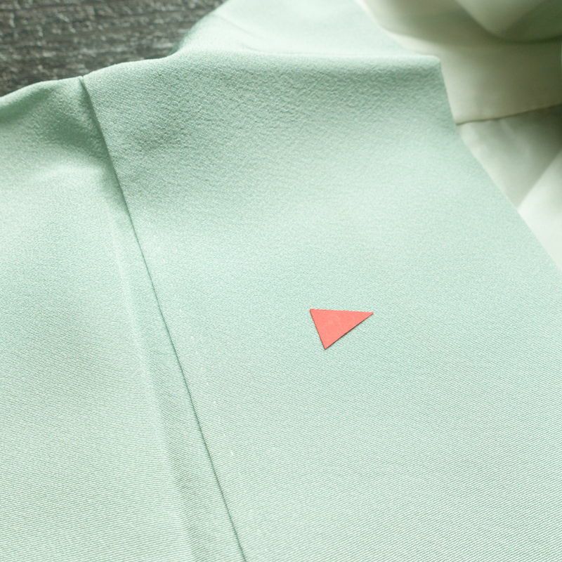 訪問着 良品 落款入り 縮緬 一つ紋付き 正絹 風景柄 袷仕立て 身丈158cm 裄丈67cm リサイクル着物 着物 共八掛 入学式 卒業式 七五三 お宮参り フォーマル 上品 緑・うぐいす色_画像20