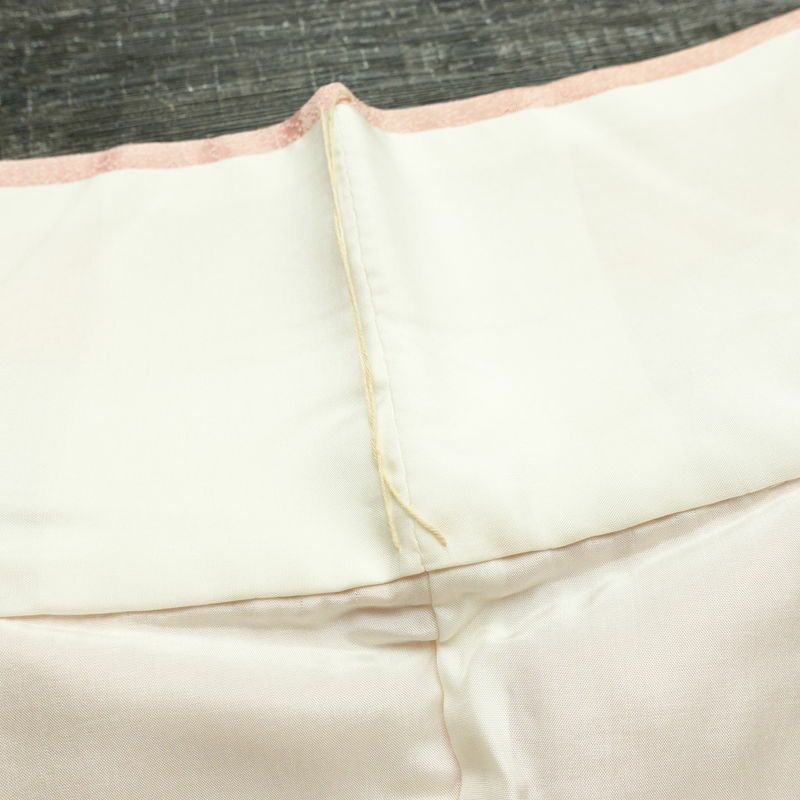 小紋 堅牢染 正絹 流水・波柄 袷仕立て 身丈161.5cm 裄丈68.5cm リサイクル着物 着物 ピンク_画像15