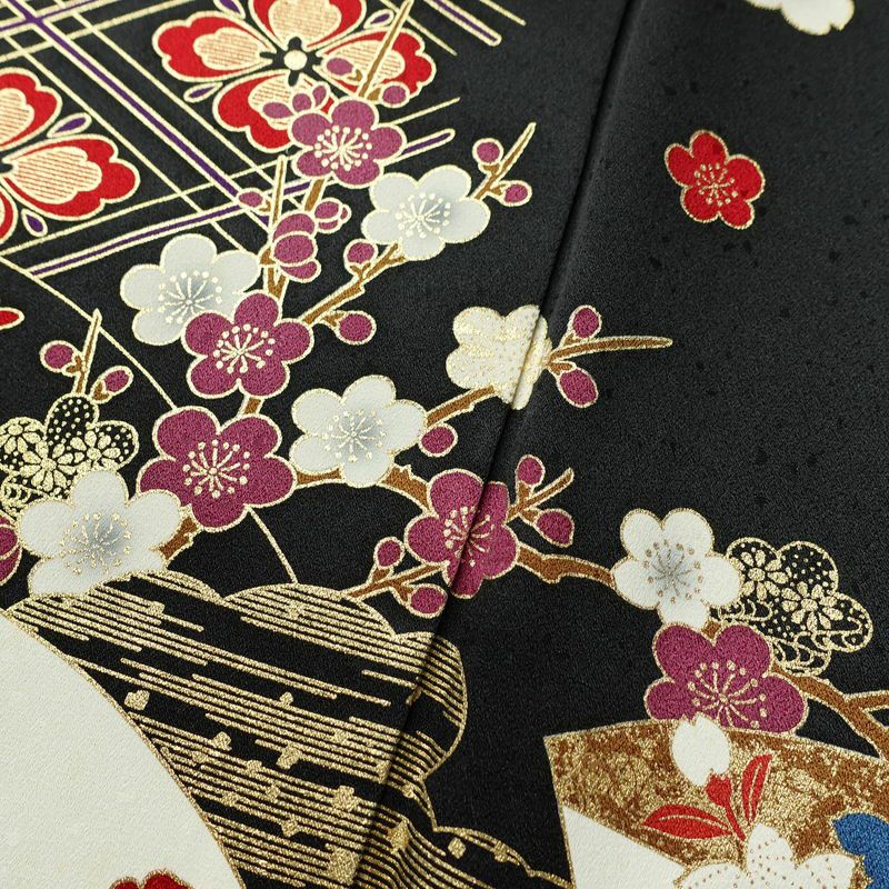 振袖 正絹 古典柄 袷仕立て 身丈161cm 裄丈63cm リサイクル着物 着物 箔 金彩 結婚式 成人式 二十歳 二十歳の集い パーティー フォーマル 華やか 菊 緑・うぐいす色_画像14