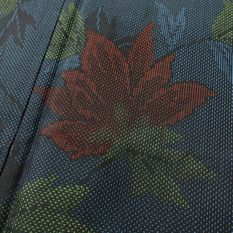 大島紬 良品 証紙なし しつけ糸付き 正絹 木の葉・植物柄 袷仕立て 身丈158.5cm 裄丈64.5cm リサイクル着物 着物 青・紺_画像7