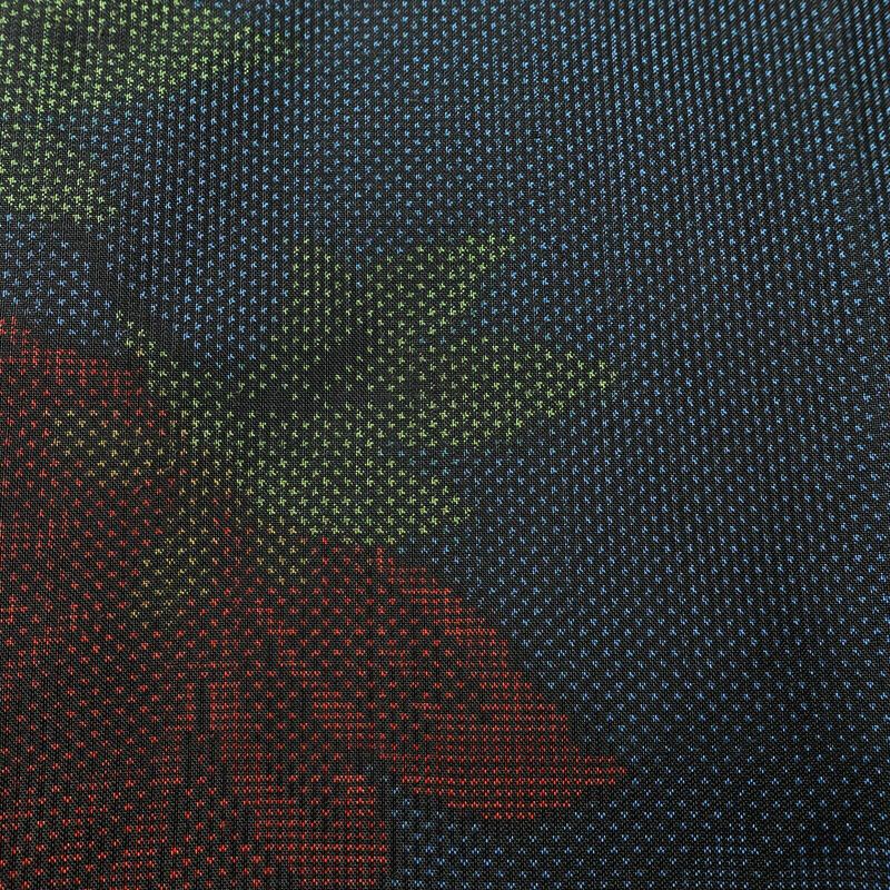 大島紬 良品 証紙なし しつけ糸付き 正絹 木の葉・植物柄 袷仕立て 身丈158.5cm 裄丈64.5cm リサイクル着物 着物 青・紺_画像8