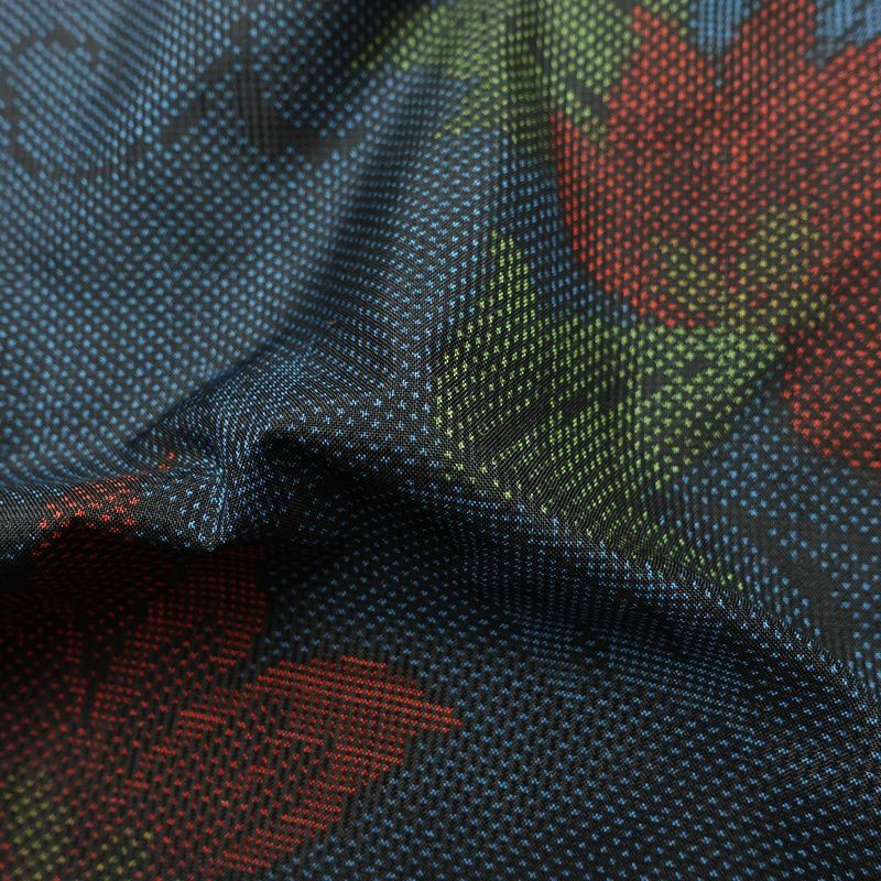 大島紬 良品 証紙なし しつけ糸付き 正絹 木の葉・植物柄 袷仕立て 身丈158.5cm 裄丈64.5cm リサイクル着物 着物 青・紺_画像20