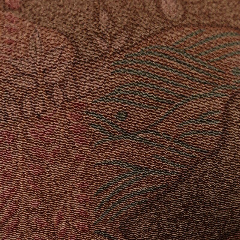 小紋 縮緬 正絹 古典柄 袷仕立て 身丈151.5cm 裄丈64cm リサイクル着物 着物 茶_画像10