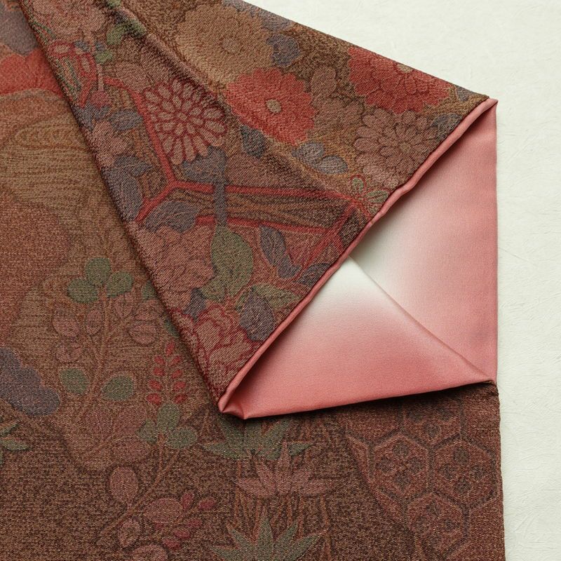 小紋 縮緬 正絹 古典柄 袷仕立て 身丈151.5cm 裄丈64cm リサイクル着物 着物 茶_画像15