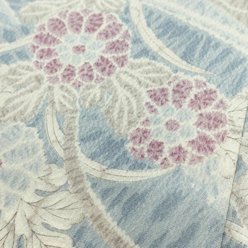 小紋 良品 しつけ糸付き 正絹 古典柄 袷仕立て 身丈162.5cm 裄丈65.5cm リサイクル着物 着物 青・紺_画像10