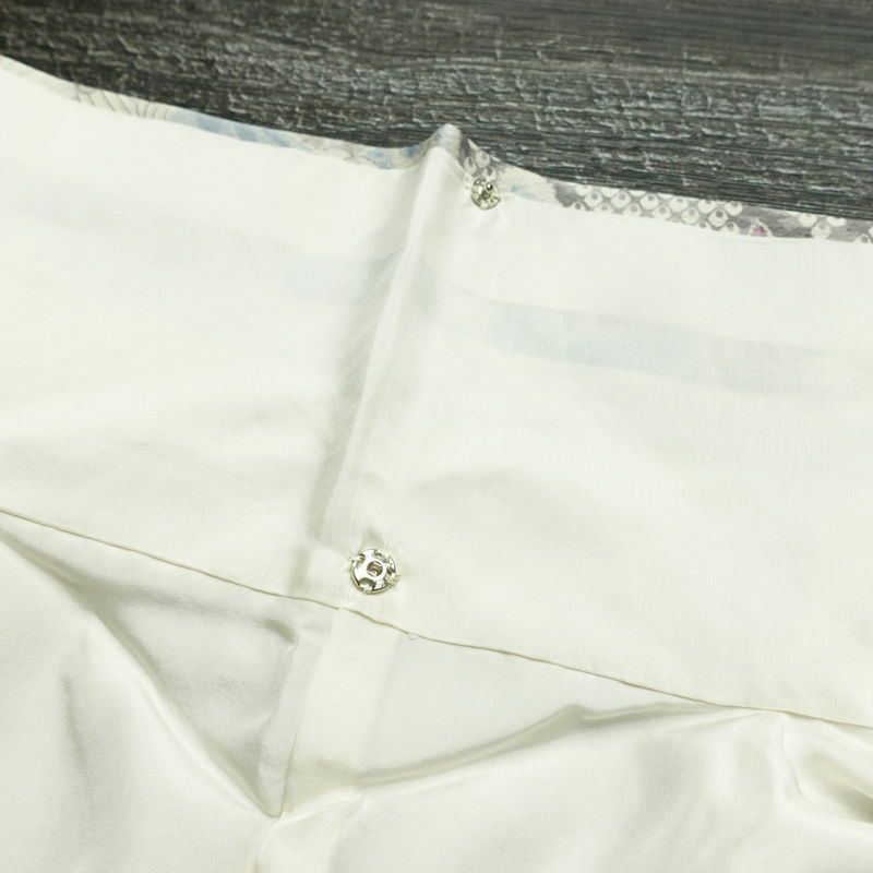 小紋 良品 しつけ糸付き 正絹 古典柄 袷仕立て 身丈162.5cm 裄丈65.5cm リサイクル着物 着物 青・紺_画像18