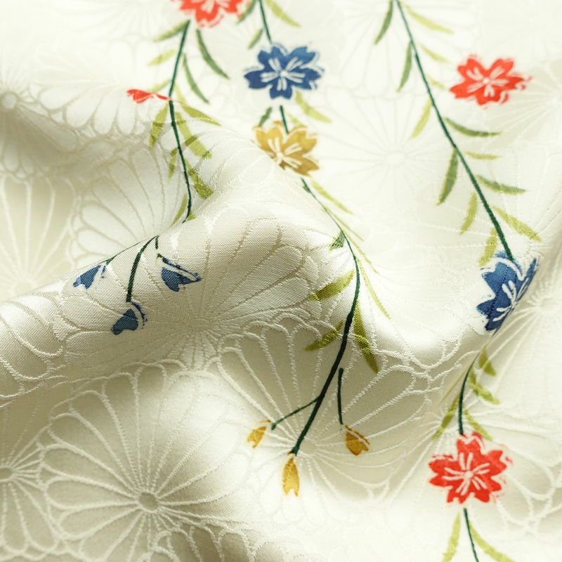 訪問着 正絹 花柄 袷仕立て 身丈163cm 裄丈63cm リサイクル着物 着物 結婚式 パーティー フォーマル 菊 白_画像21