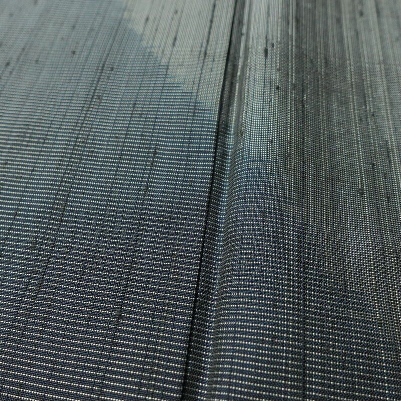 紬 付下 良品 落款入り 諏訪好風 正絹 幾何学柄・抽象柄 袷仕立て 身丈160.5cm 裄丈62.5cm リサイクル着物 着物 洒落 粋 青・紺_画像9