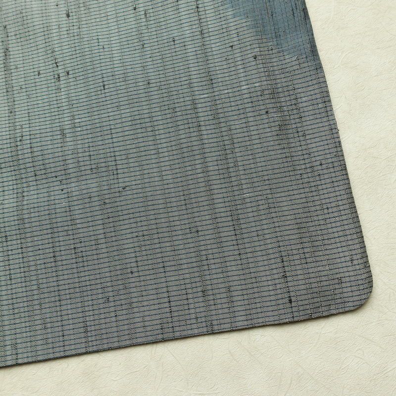 紬 付下 良品 落款入り 諏訪好風 正絹 幾何学柄・抽象柄 袷仕立て 身丈160.5cm 裄丈62.5cm リサイクル着物 着物 洒落 粋 青・紺_画像16