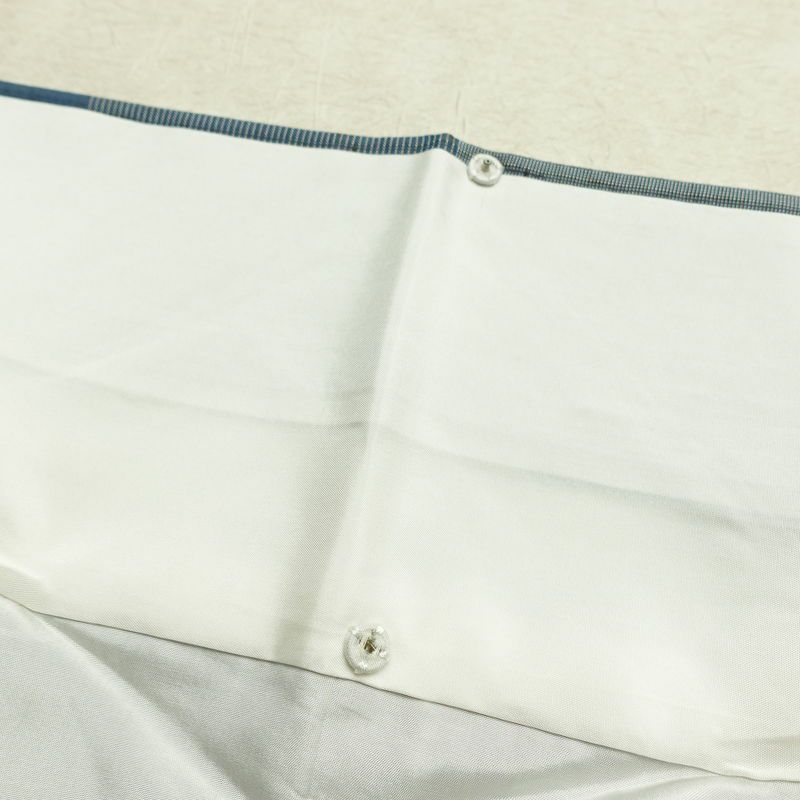 紬 付下 良品 落款入り 諏訪好風 正絹 幾何学柄・抽象柄 袷仕立て 身丈160.5cm 裄丈62.5cm リサイクル着物 着物 洒落 粋 青・紺_画像20