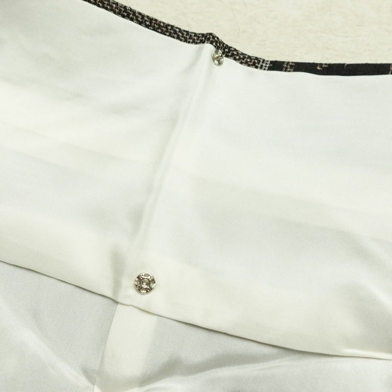 紬 良品 正絹 木の葉・植物柄 袷仕立て 身丈161.5cm 裄丈63cm リサイクル着物 着物 茶_画像18