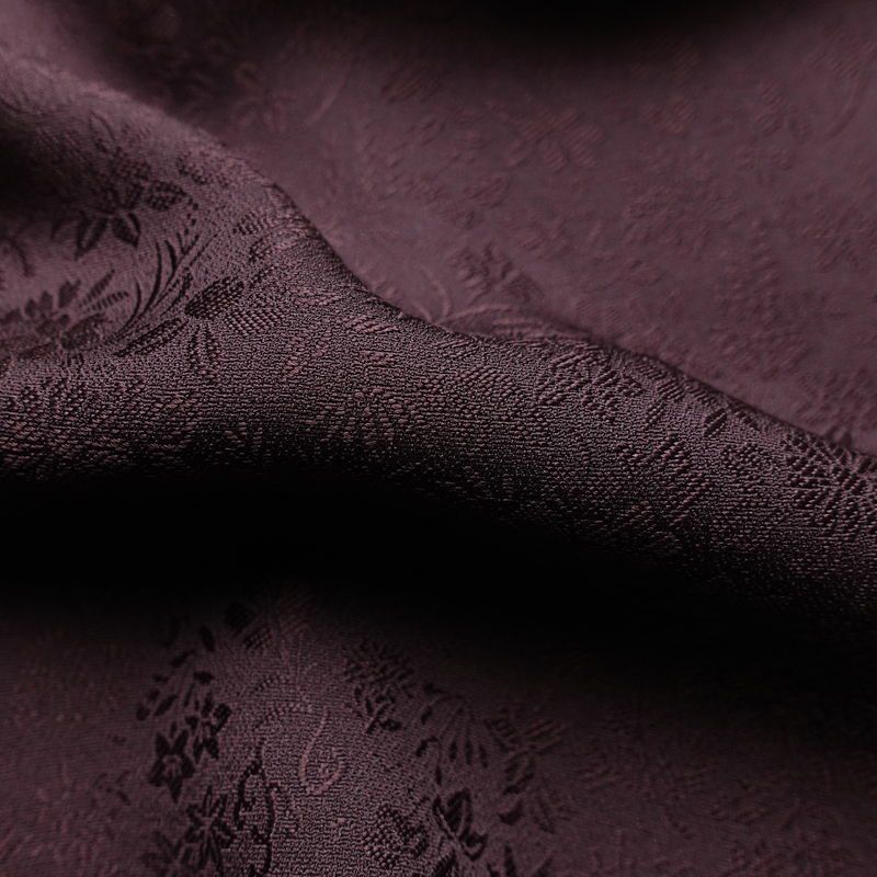 色無地 美品 しつけ糸付き 一つ紋付き 正絹 木の葉・植物柄 袷仕立て 身丈149cm 裄丈63cm リサイクル着物 着物 未使用品 お茶会 フォーマル 紫・藤色_画像21