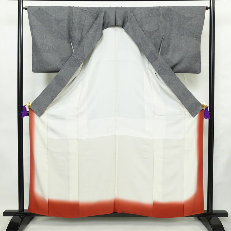 小紋 正絹 古典柄 袷仕立て 身丈158.5cm 裄丈64cm リサイクル着物 着物 青・紺_画像3