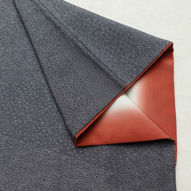 小紋 正絹 古典柄 袷仕立て 身丈158.5cm 裄丈64cm リサイクル着物 着物 青・紺_画像14