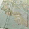 訪問着 落款入り 絞り 金駒刺繍 正絹 花柄 袷仕立て 身丈159.5cm 裄丈63.5cm リサイクル着物 着物 箔 金彩 入学式 卒業式 七五三 お宮参り フォーマル 緑・うぐいす色_画像4