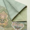 訪問着 落款入り 絞り 金駒刺繍 正絹 花柄 袷仕立て 身丈159.5cm 裄丈63.5cm リサイクル着物 着物 箔 金彩 入学式 卒業式 七五三 お宮参り フォーマル 緑・うぐいす色_画像19