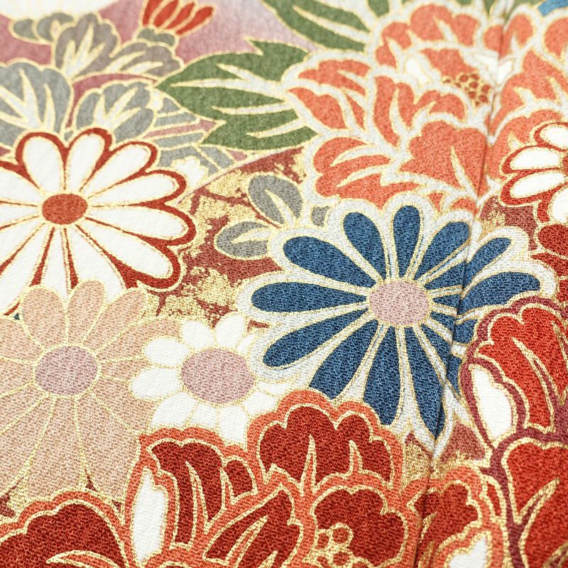 振袖 良品 正絹 古典柄 袷仕立て 身丈164.5cm 裄丈67cm リサイクル着物 着物 結婚式 成人式 二十歳 二十歳の集い フォーマル 華やか 多色使い_画像10