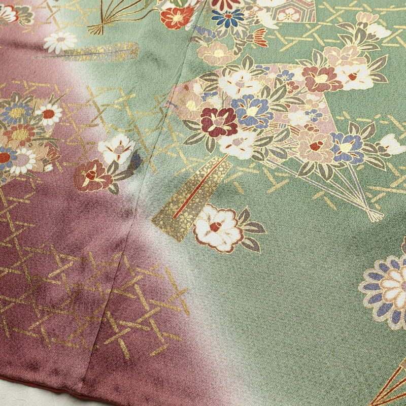 振袖 良品 正絹 古典柄 袷仕立て 身丈164.5cm 裄丈67cm リサイクル着物 着物 結婚式 成人式 二十歳 二十歳の集い フォーマル 華やか 多色使い_画像13