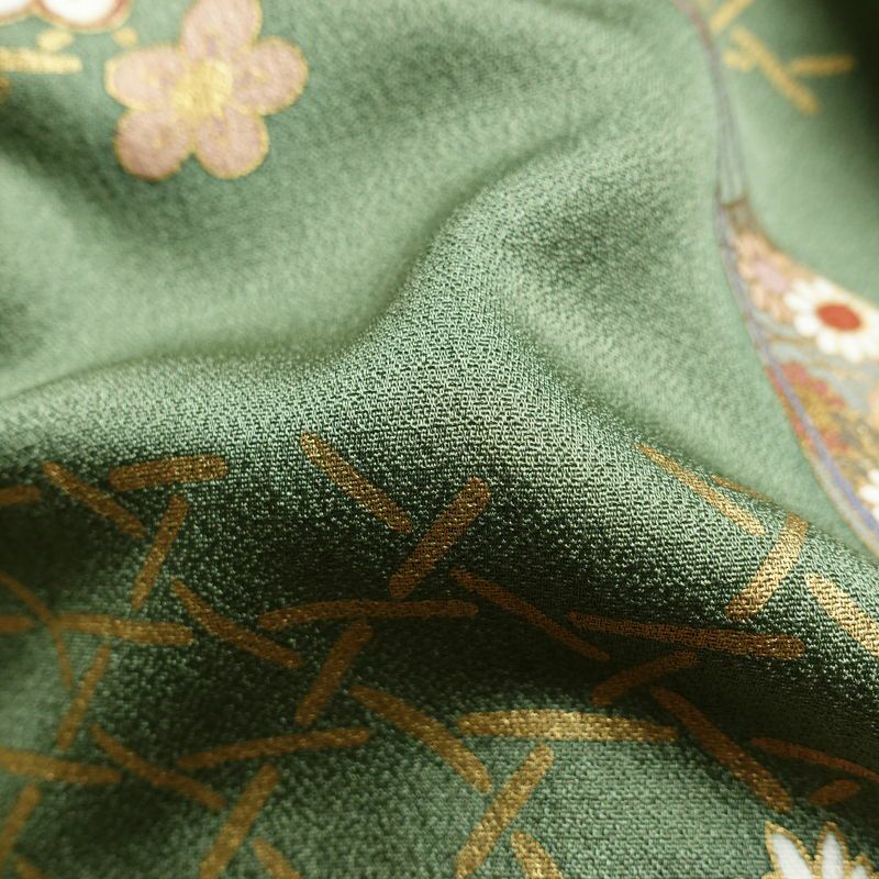 振袖 良品 正絹 古典柄 袷仕立て 身丈164.5cm 裄丈67cm リサイクル着物 着物 結婚式 成人式 二十歳 二十歳の集い フォーマル 華やか 多色使い_画像21