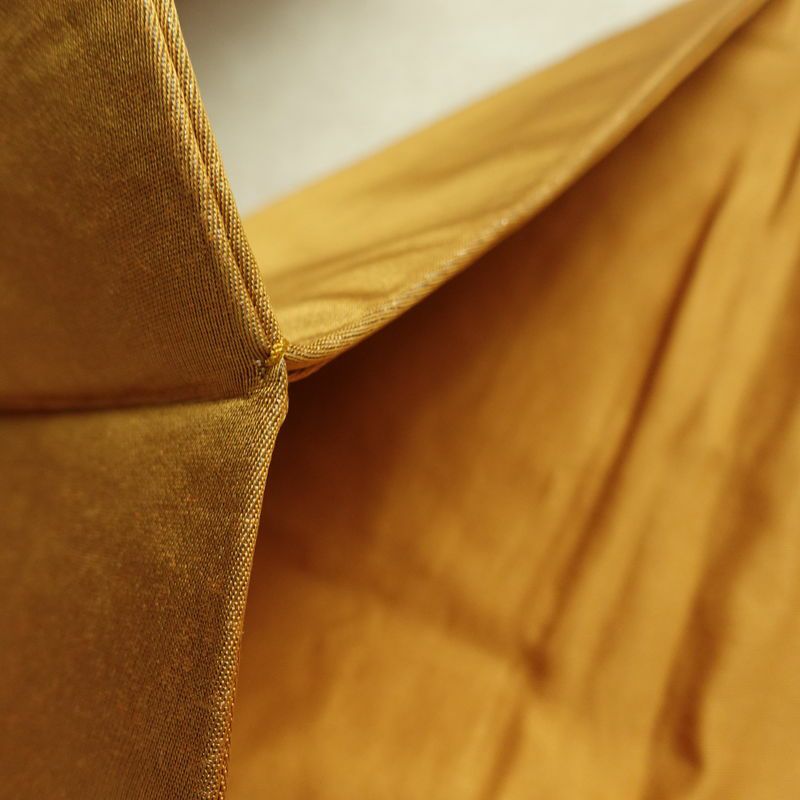 名古屋帯 太鼓柄 正絹 幾何学柄・抽象柄 名古屋仕立て なごや帯 リサイクル帯 帯 モダン 黄・黄土色_画像19