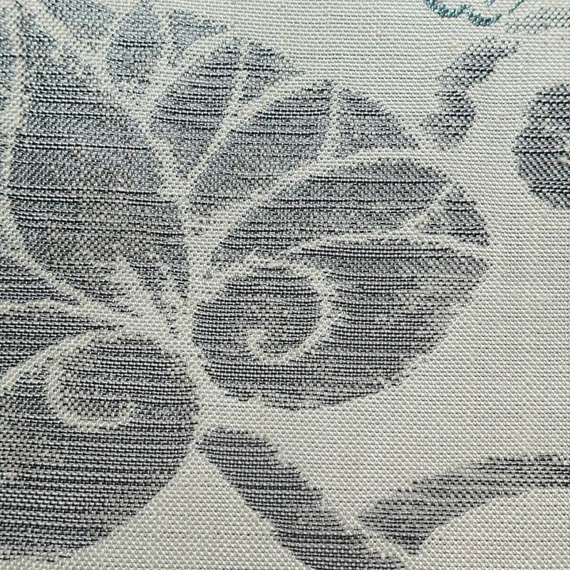 名古屋帯 六通柄 正絹 木の葉・植物柄 通し仕立て なごや帯 リサイクル帯 帯 グレー_画像4