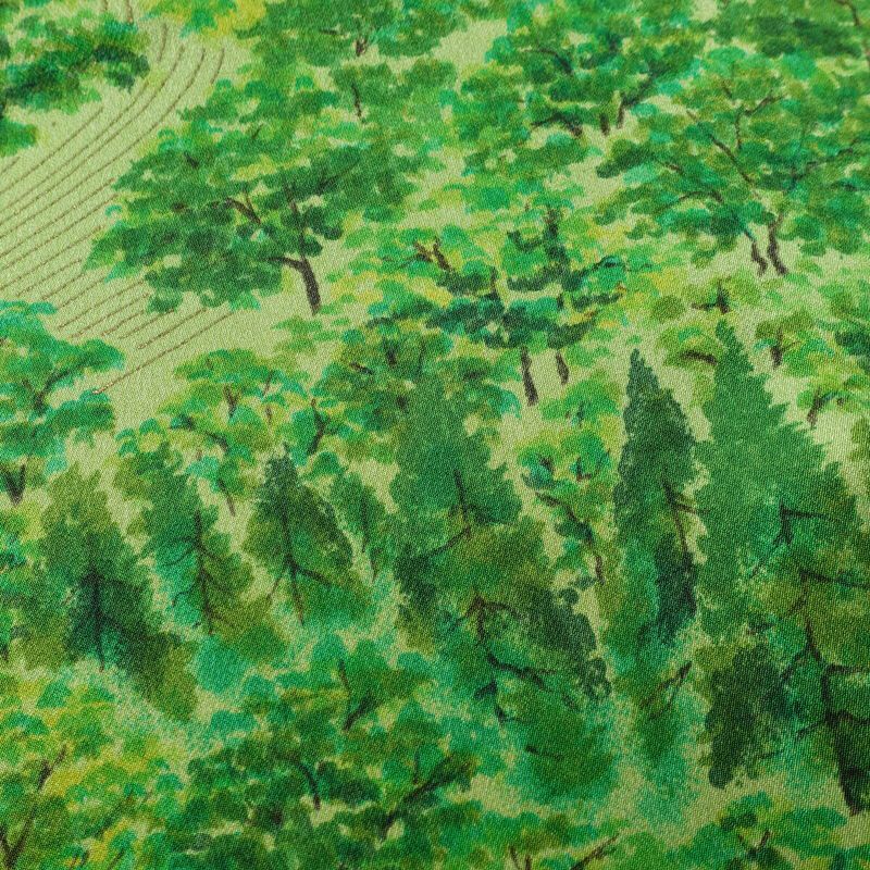 小紋 付下小紋 良品 しつけ糸付き 正絹 風景柄 袷仕立て 身丈156cm 裄丈62.5cm リサイクル着物 着物 緑・うぐいす色_画像7